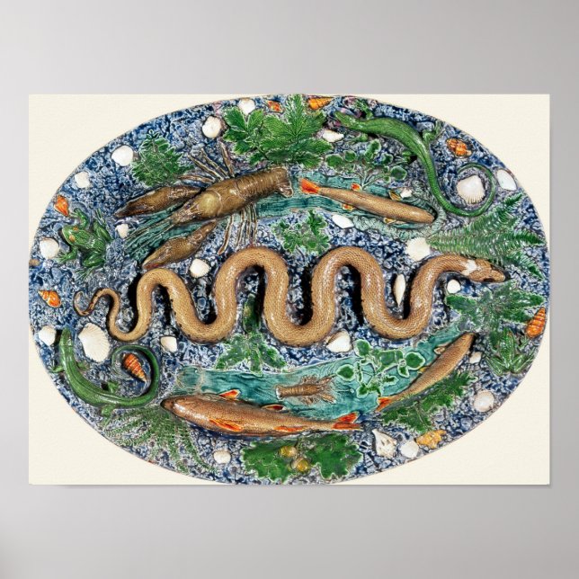 Póster Plato oval grande moldeado en relieve (Frente)