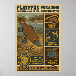 Póster Platypus Biological Metal Detector Art