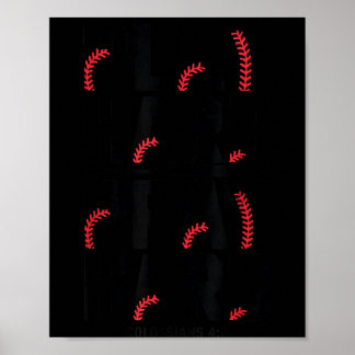 Póster Play Hard Pray Hard Youth Boy Christian Baseball J