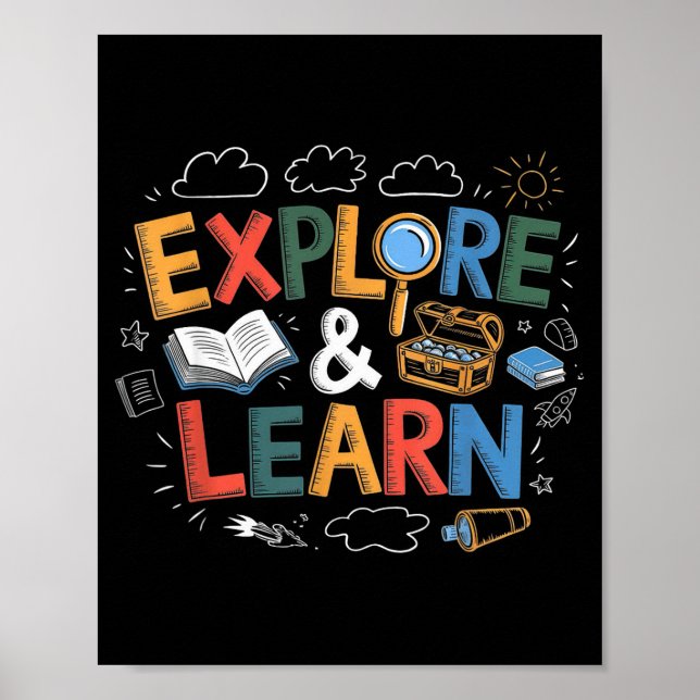 Póster Play Is Learning Explore And Learn Preschool Teach (Frente)