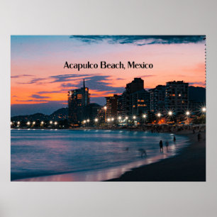 Póster Playa Acapulco, México