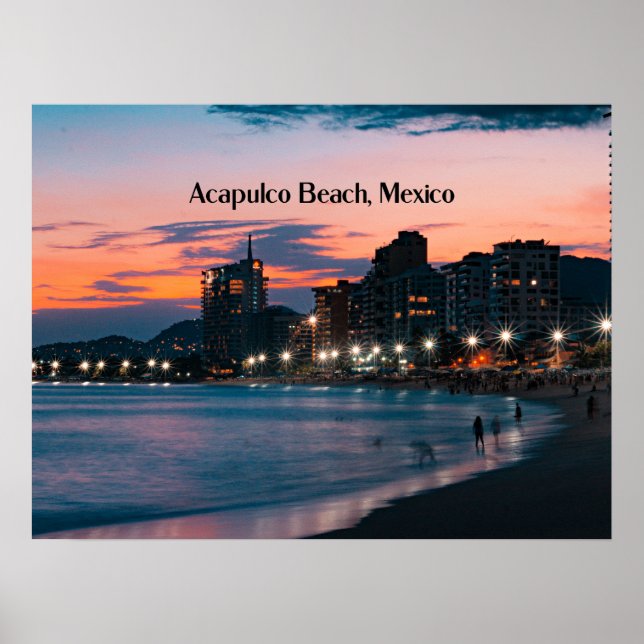 Póster Playa Acapulco, México (Frente)