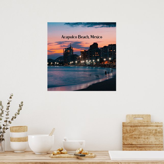 Póster Playa Acapulco, México (Cocina)
