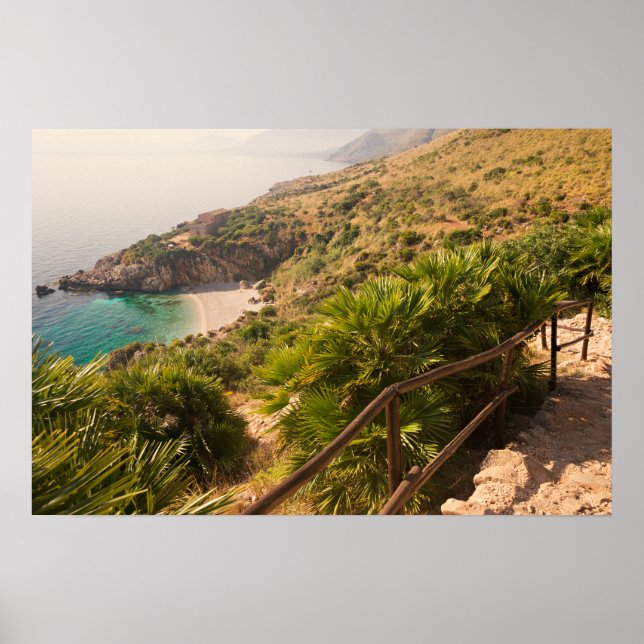 Póster Playa aislada en Lo Zingaro, Sicilia (Frente)