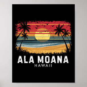Póster Playa Ala Moana Hawái Surfboard Playa