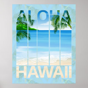 Póster Playa Aloha Hawaii