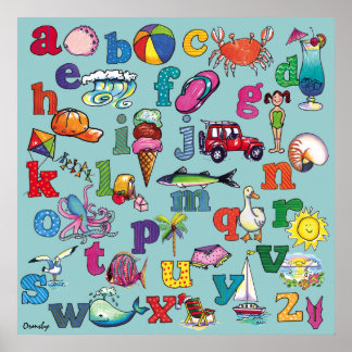 Póster Playa Alphabet - poster