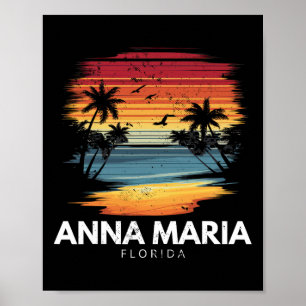 Póster Playa Anna Maria Florida Tabla de surf Surfing Vin