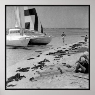 Póster Playa antigua de Hawái