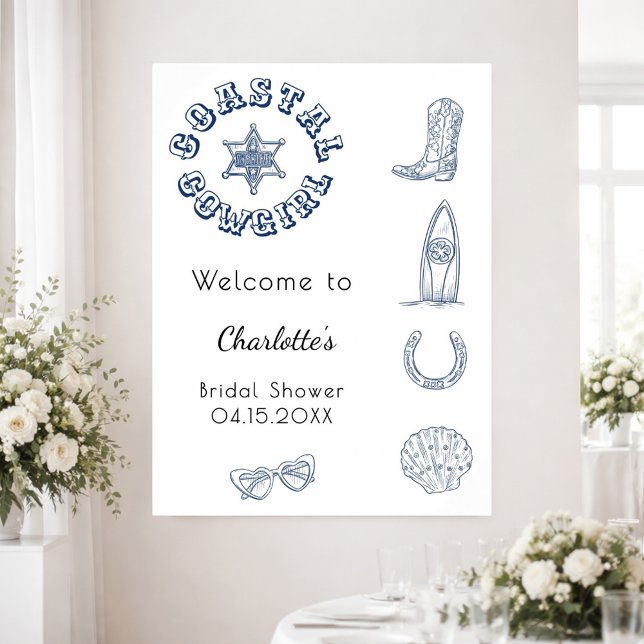 Póster Playa azul Cowgirl Coastal Ducha Nupcial (Subido por el creador)