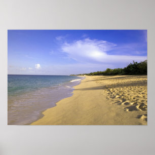 Póster playa Baie Longue Long Bay, St. Martin,