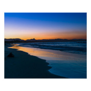Póster Playa Belongil justo después de la puesta del sol,
