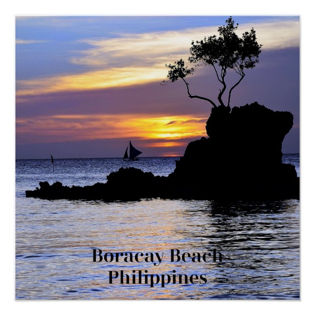 Póster Playa Boracay, Filipinas, (Anverso)