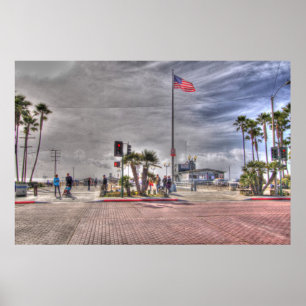 Póster Playa California del sello