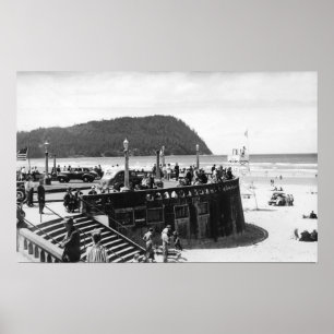 Póster Playa, cambio de Oregon y cabeza de Tillamook