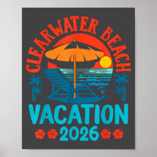 Póster Playa Clearwater Florida 2026 Vacaciones Familiare