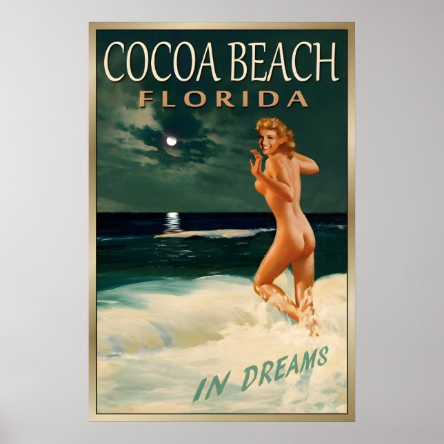 Póster PLAYA COCOA Florida -Nueva Marilyn Monroe Original (Frente)
