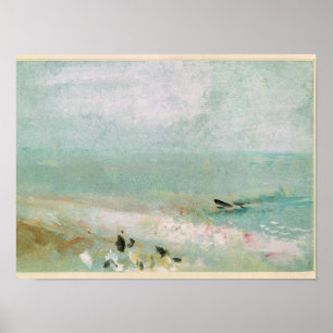 Póster Playa con figuras y un espigón. c.1830