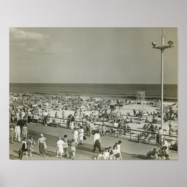 Póster Playa concurrida (Frente)