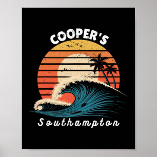 Póster Playa Cooper Southampton Mujeres Hombres Surfboard