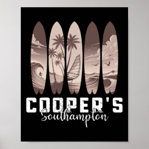 Póster Playa Cooper Southampton Surfboard Hombres Mujeres