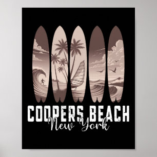 Póster Playa Coopers Nueva York Hombres Mujeres Surfing T