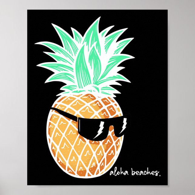 Póster Playa de Aloha Playa de Pineapple Playa de Verano  (Frente)