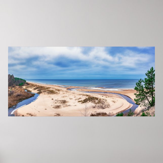 Póster Playa de arena blanca cerca del mar Báltico de Let (Frente)