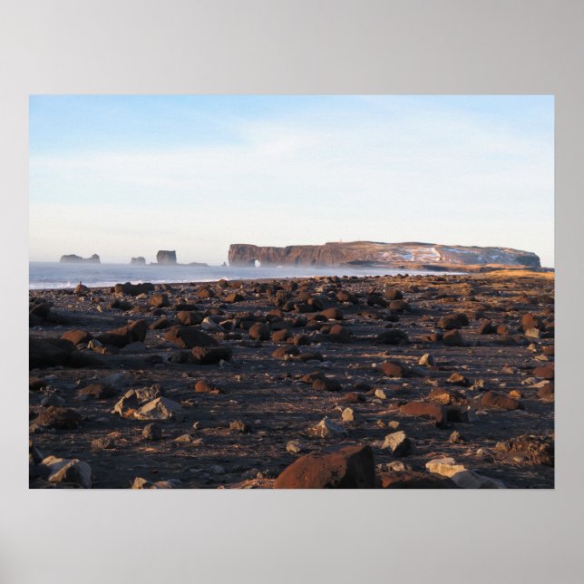 Póster Playa de arena negra de Islandia (Frente)