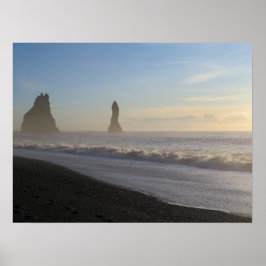 Póster Playa de arena negra de Islandia