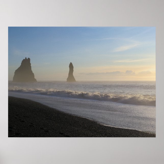 Póster Playa de arena negra de Islandia (Frente)