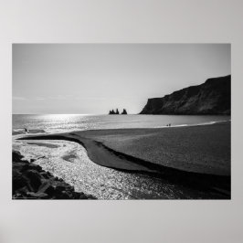 Póster Playa de arena negra, Reynisfjara - Islandia