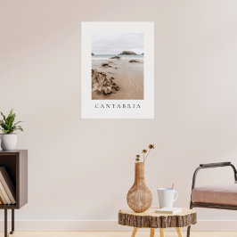 Póster Playa de Arnia en España, playa de estética neutra