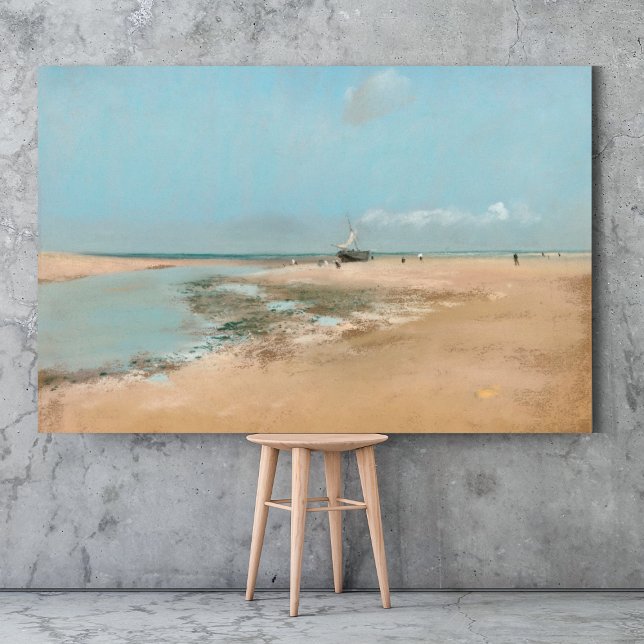 Póster Playa de baja marea (boca del río 1869) Edgar ("The Tranquil Beauty of Edgar Degas's River Mouth at Low Tide: A High-Resolution Journey")