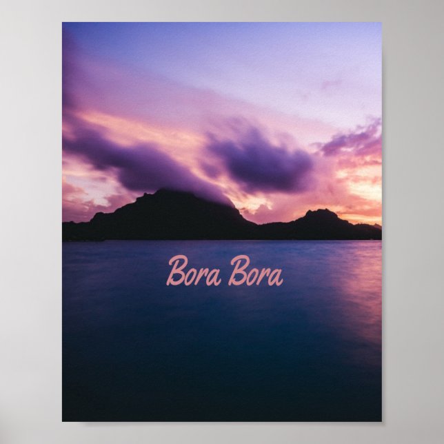 Póster Playa de Bora Bora Suset Island (Frente)