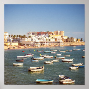 Póster Playa de Caleta en Cádiz, Andalucía, España