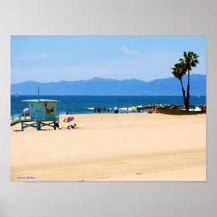 Póster Playa de California pintada