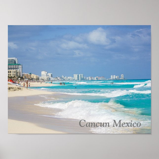 Póster Playa de Cancún México (Frente)