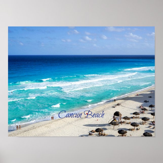 Póster Playa de Cancún, México (Frente)