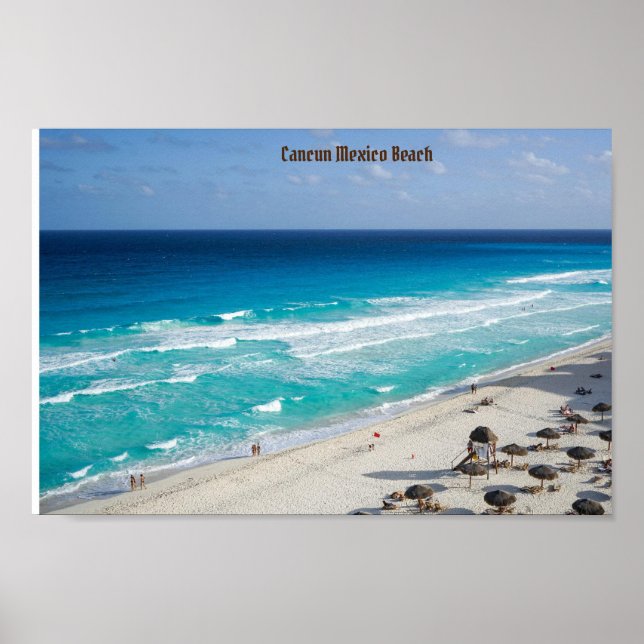 Póster Playa de Cancún, México (Frente)