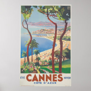Póster Playa de Cannes - Cote d'Azur, Ete Hiver