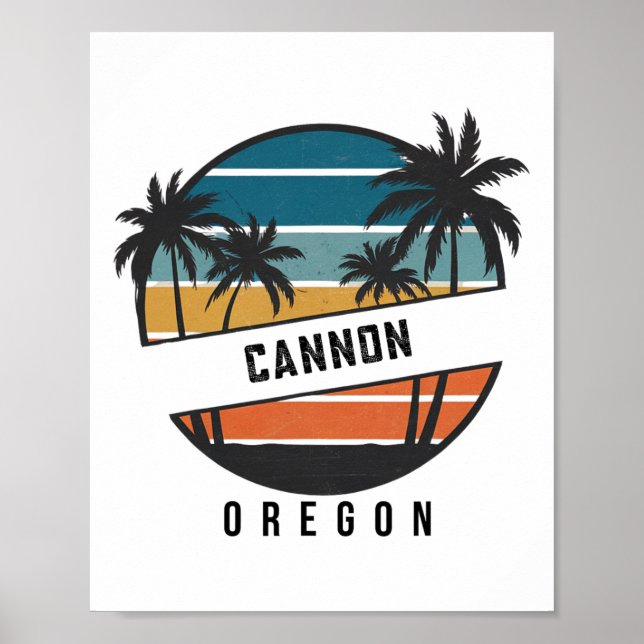 Póster Playa de cañón retro Oregon Surfboard Surfing  (Frente)