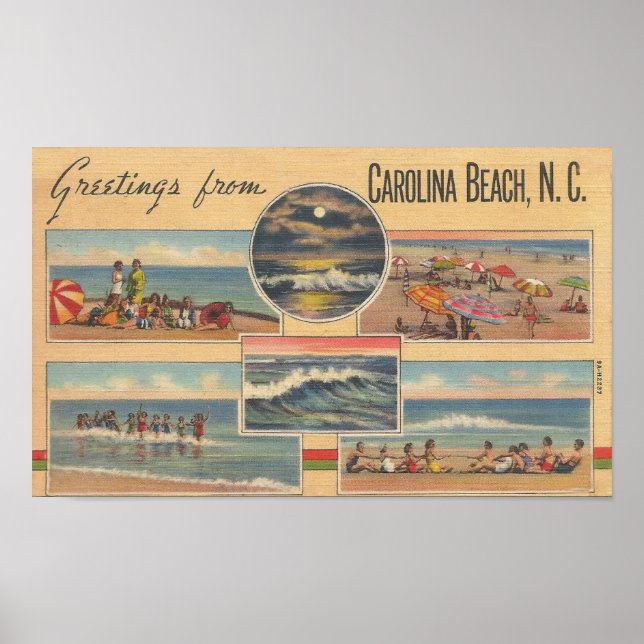 Póster Playa de Carolina del Norte, 1941 (Frente)