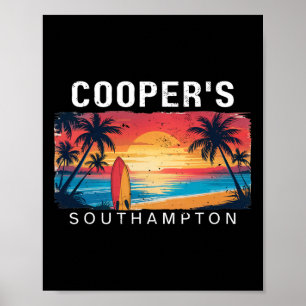 Póster Playa de Cooper Southampton Hombres Mujeres Surfea