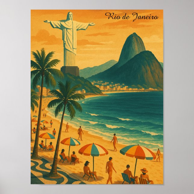 Póster Playa de Copacabana Brasil (Frente)