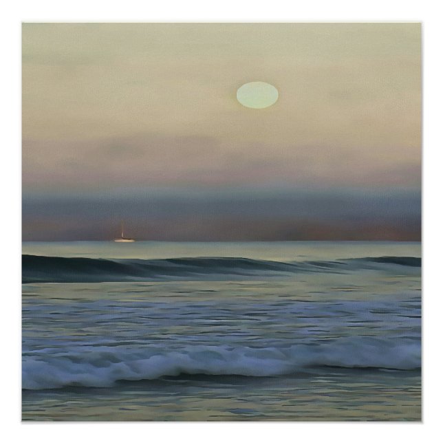 Póster Playa de Dalyan rosa y azul Pastel (Anverso)