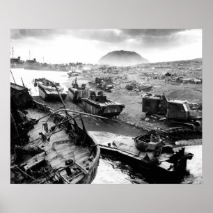Póster Playa de Iwo Jima
