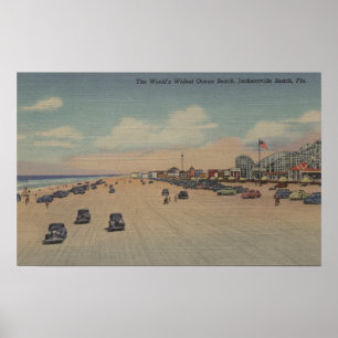 Póster Playa de Jacksonville, FL - Ocea más ancho del