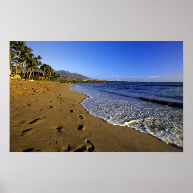 Póster Playa de Kaanapali, Maui, Hawaii, Estados Unidos (Frente)