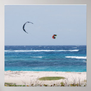 Póster Playa de Kitesurfing